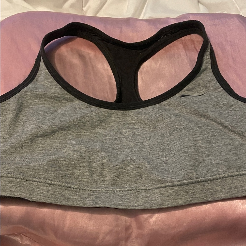 Nike Heather Gray and Black Sports Bra